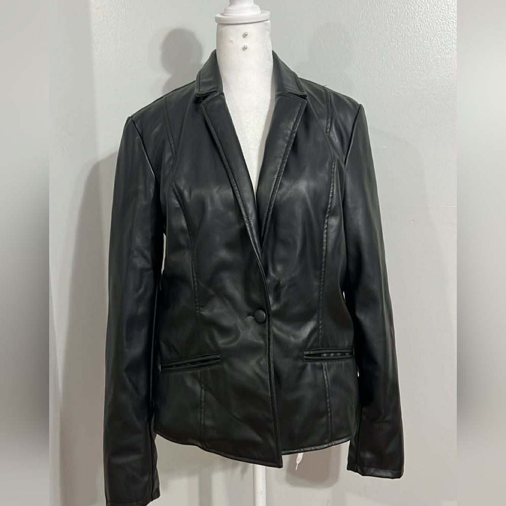 New Without Black faux leather jacket  Women's Jacket